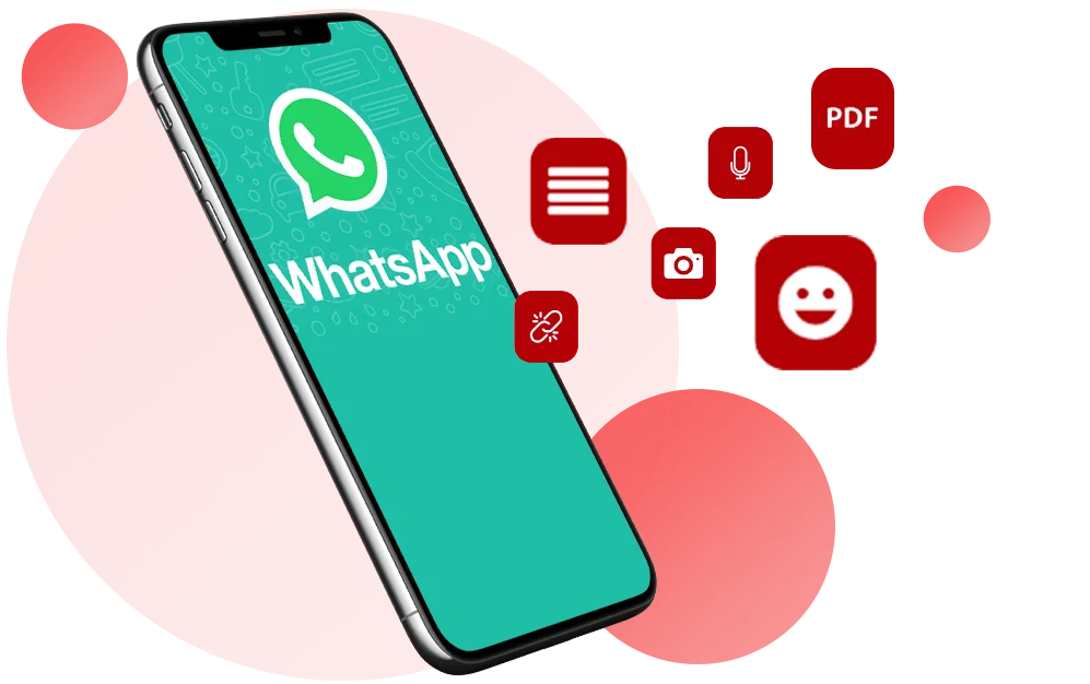 Integrate WhatsApp with your own services.<br />Send and receive text, images, audio, links and emoji.